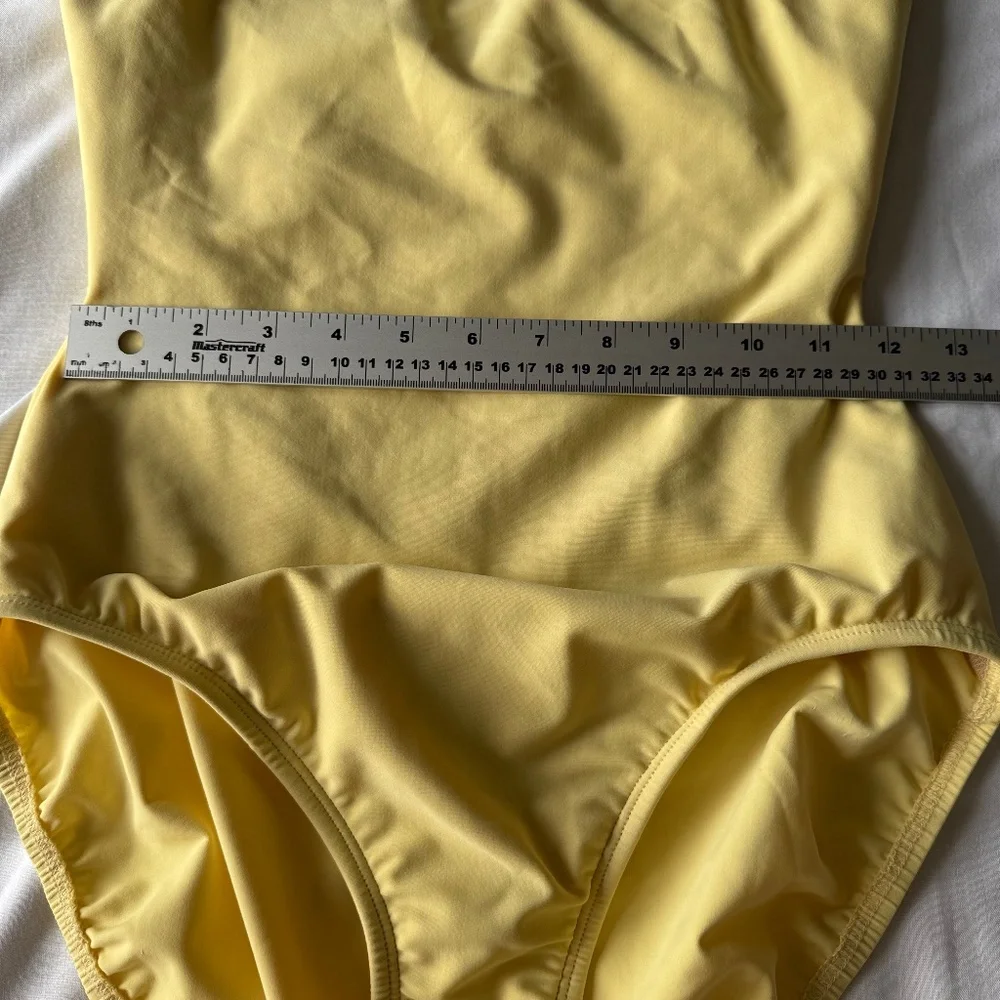 Talbots Women's Classic One Piece Swimsuit Yellow Size 12L Beach Pool Vacation - Picture 10 of 15